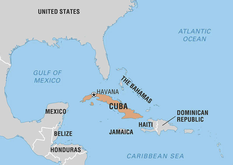 図：カリブ海とキューバ